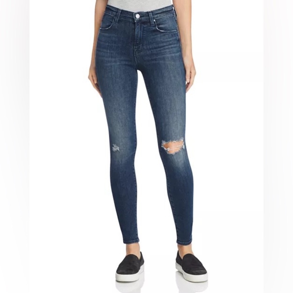 J Brand Maria Arrested High Rise Distressed Skinny Jeans